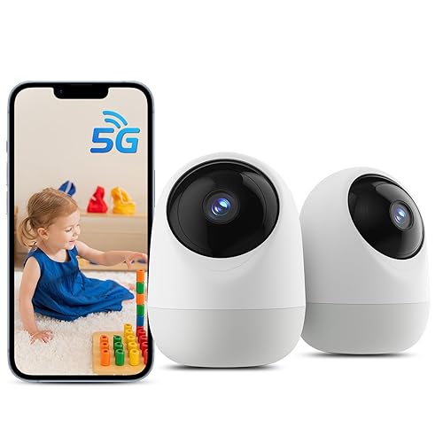 Indoor Security Camera, 5&2.4Ghz WiFi Cameras for Home Security, Pet/Baby Motion/Sound Detection, Auto Tracking, 2-Way Audio, Siren, Compatible