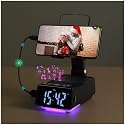 Father's Day Gifts for Dad, Birthday Gifts for Men, 7 in 1 Phone Stand Bluetooth Speaker with Alarm Clock, Wireless Charger, Light, USB Playback