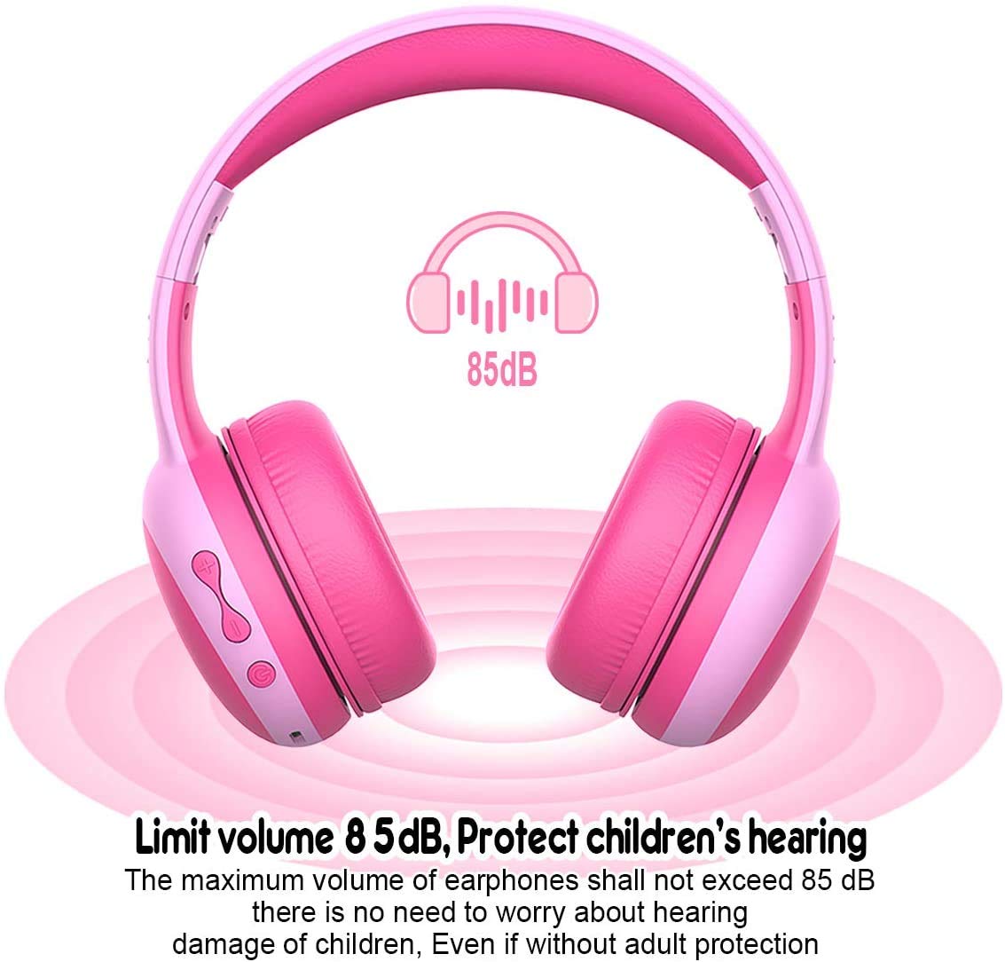 gorsun Kids Bluetooth Headphones, Portable Wireless Headset for Kids, Bluetooth 5.3, Over-Ear Toddler Headphones with Microphone, 85dB Volume Limited