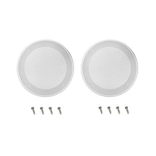 SYCZIOHU 2-Pack 6.5 Inch Round Ceiling Speaker Grilles White Decorative Mesh Cover with Screws for Home Speaker Protector Decorative Cover