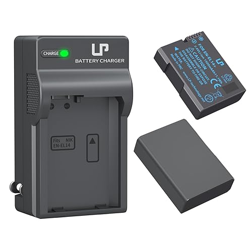 LP EN-EL14 EN EL14a Battery Charger Pack, 2-Pack Battery 1500mAh Compatible with Nikon D3500, D5600, D3300, D5100, D5500, D3100, D3200, D5200, D5300