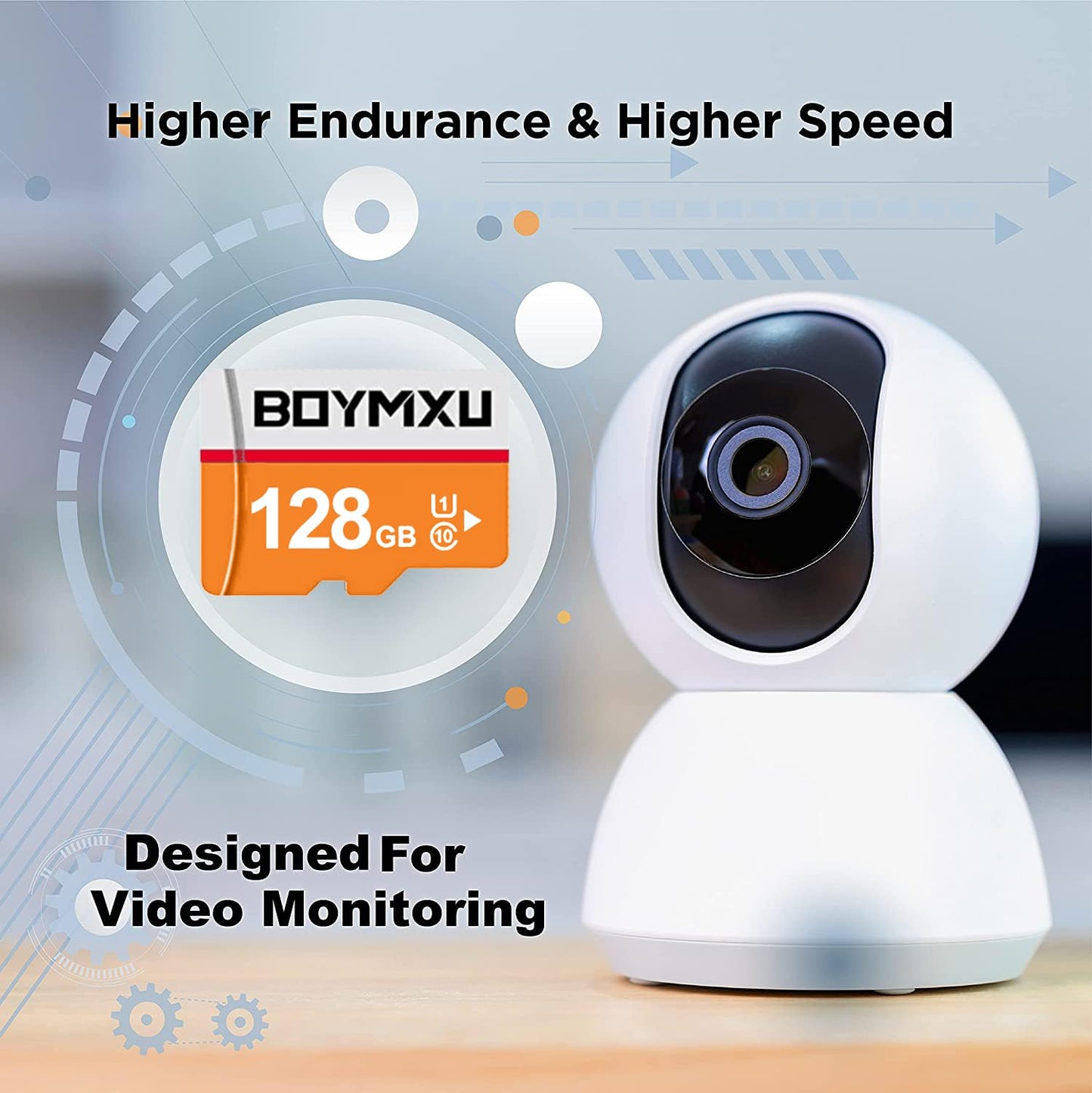 128GB BOYMXU TF Card with Adapter,High Speed Memory Card Class 10 TF Card Memory Card for Phone Camera Computer-Orange