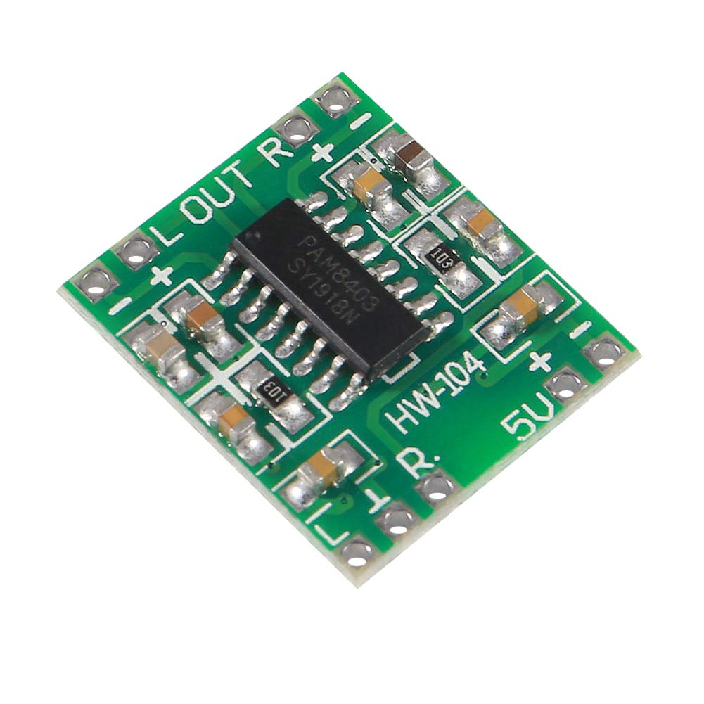 12pcs PAM8403 Module Super Mini Digital Amplifier Board 2 3W Class D Power Amplifier Board efficient 2.5 to 5V Input (PAM8403 Module)