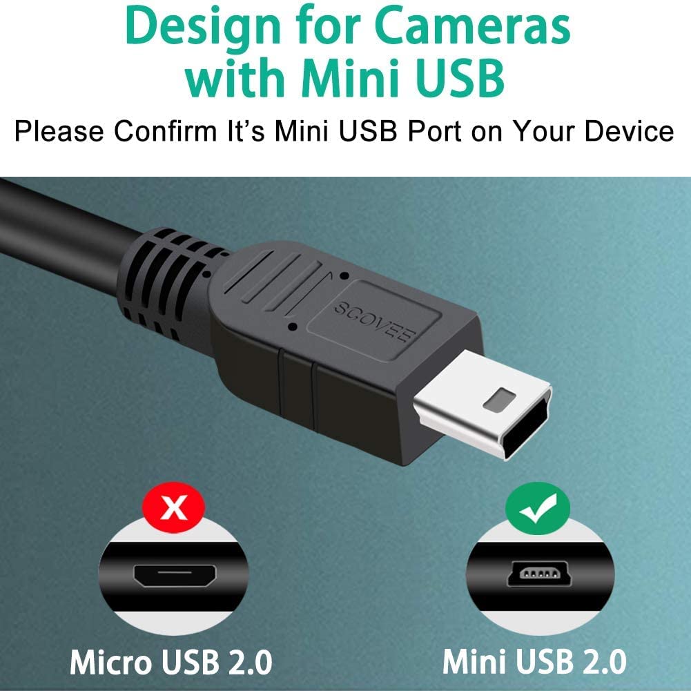 SCOVEE 10FT Camera USB Cable Cord for Canon Rebel/PowerShot/EOS/DSLR/ELPH Digital Cameras, Transfer Wire Data Cable for Canon Rebel Camcorder,Vixia PC