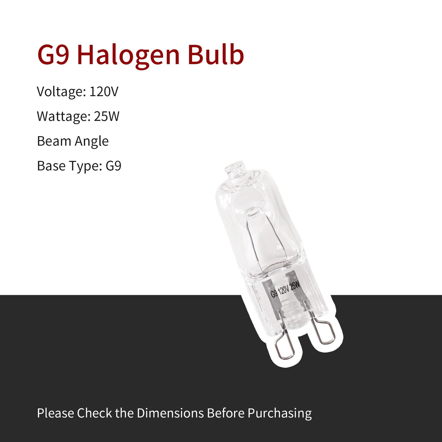 GEIparts G9 Halogen Bulb 25W 120V T4 JCD Type 2 Pin, Appliance Light Bulb for Orange Hood Lights, Microwave Ovens, Bathroom Light Bulbs, Chandeliers