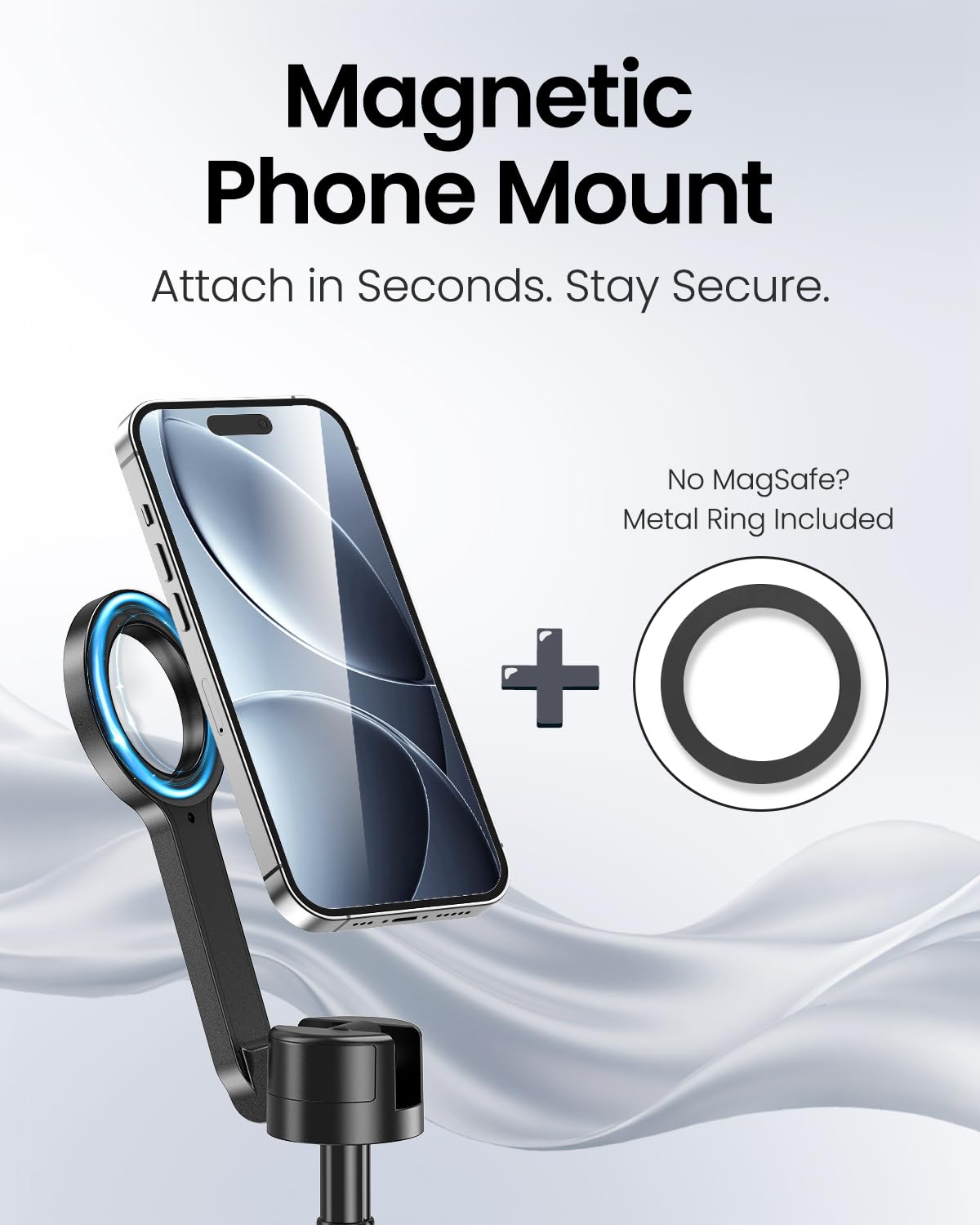 UBeesize 70" Auto-Open Magnetic Tripod for iPhone, MagSafe Selfie Stick with Remote, Portable Phone Stand for Recording, Travel and Vlogging