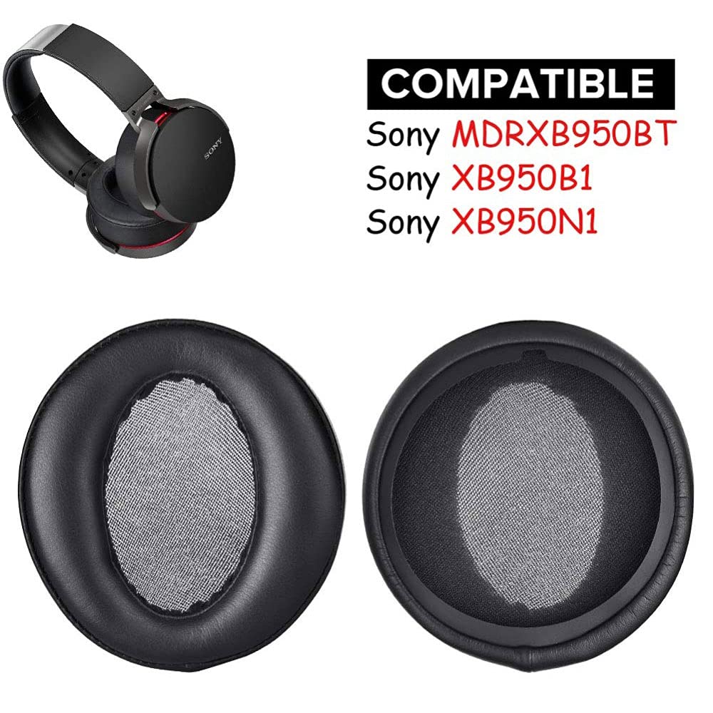Earpads for Sony MDR-XB950BT Replacement Ear Cushion Pads with Protein Leather and Memory Foam for Sony MDR-XB950BT XB950B1 XB950N1 On Ear Headphones