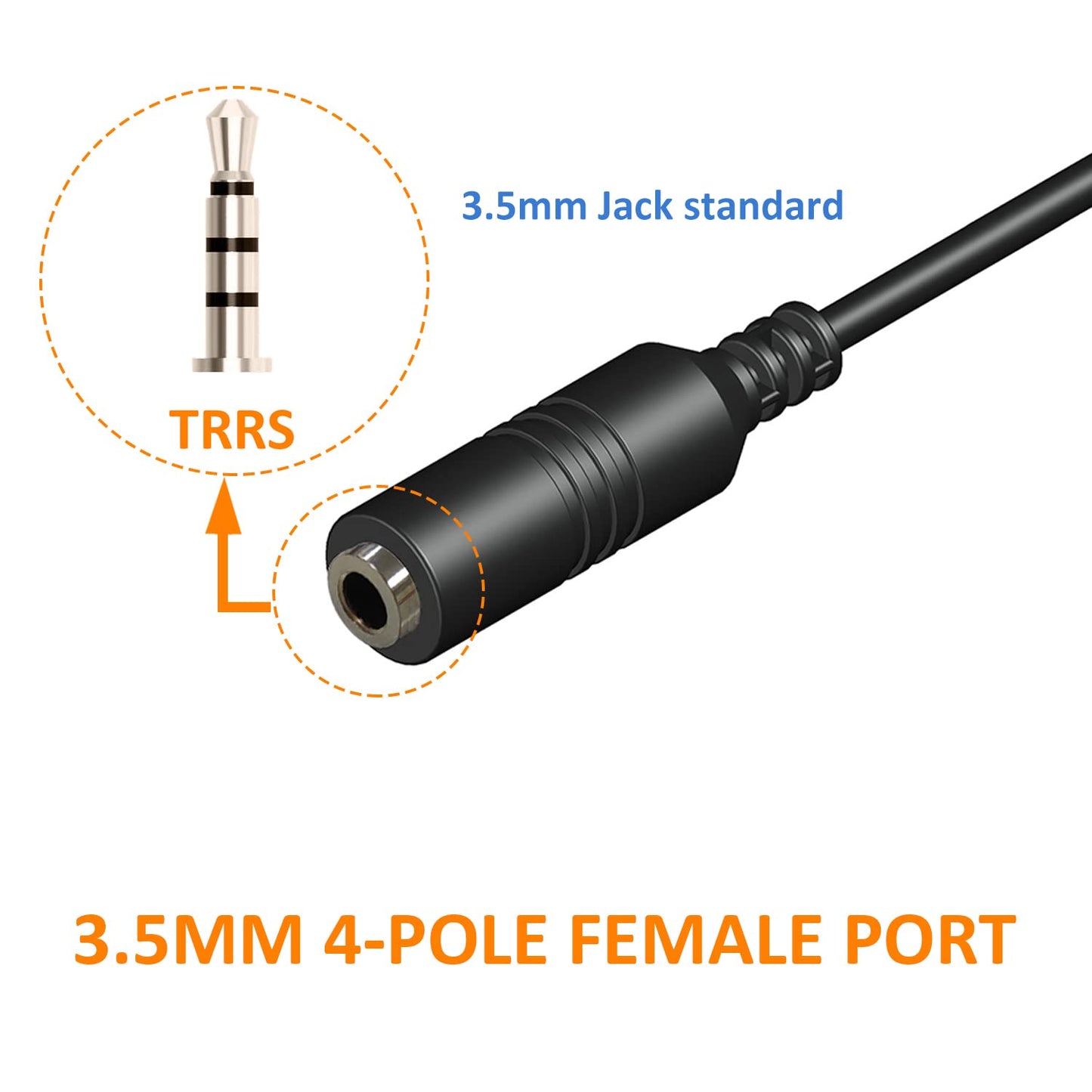 Callez 3.5mm Female to 2.5mm Male Headphone Adapter Cable Connector, Suit for Smartphone Headset Convert to 2.5mm Jack Work for Telephone and Cordless