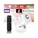 Mini Projector with WiFi and Bluetooth, 1080P Supported Smart Projector with Built in Apps, Outdoor Movie Projector 150" Display, Auto Keystone?Short