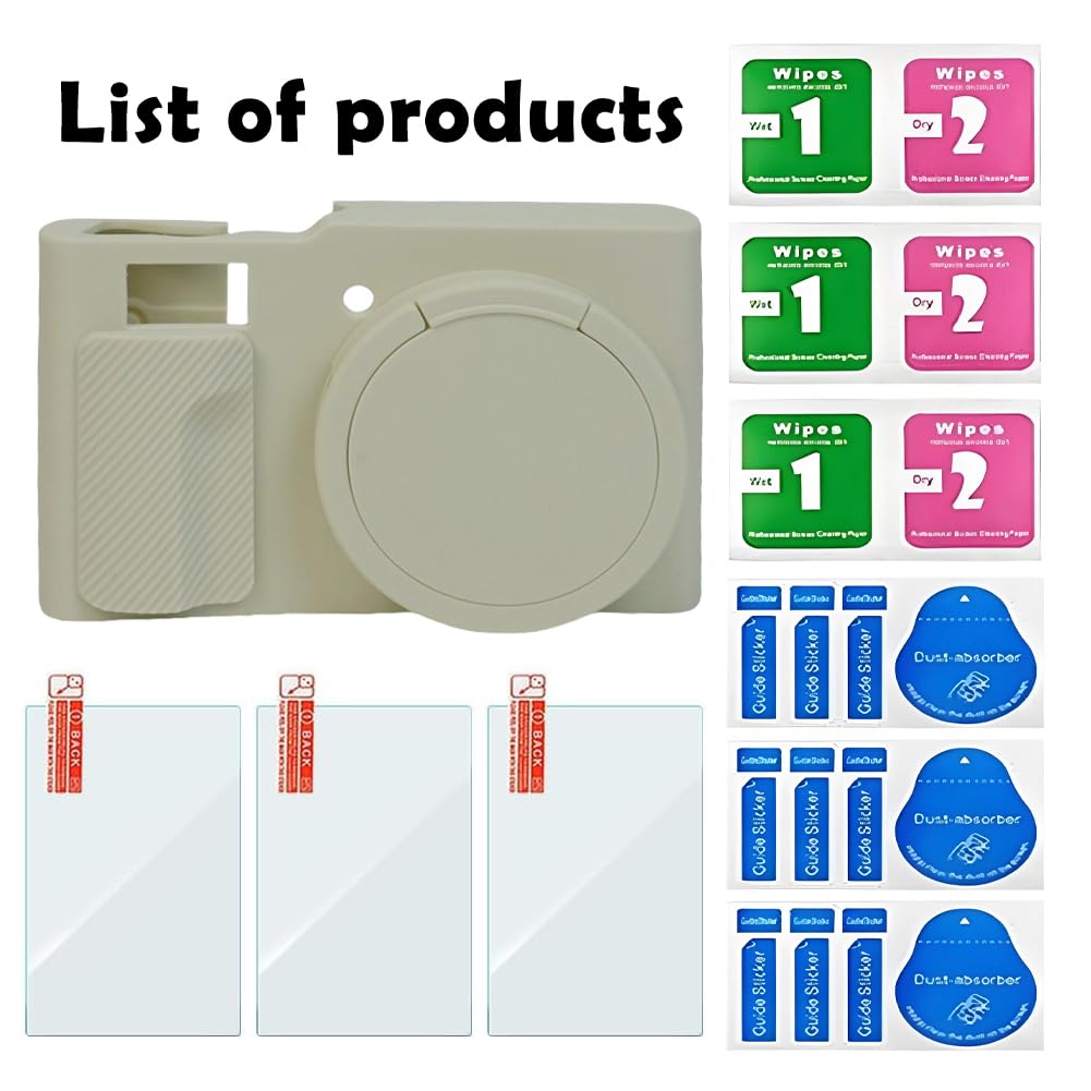 HUADU Screen Protector Compatible for Panasonic Lumix ZS99 Digital Camera,Tempered Glass Film Anti-Scratch High Definition and Soft Silicone Case
