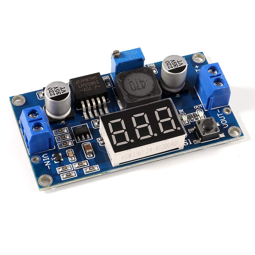 2 Pcs LM2596s DC Buck Converter, MELIFE Adjustable DC to DC Step-down Voltage Regulator Power Module 36V 24V 12V to 5V 2A Voltage Stabilizer with LED…