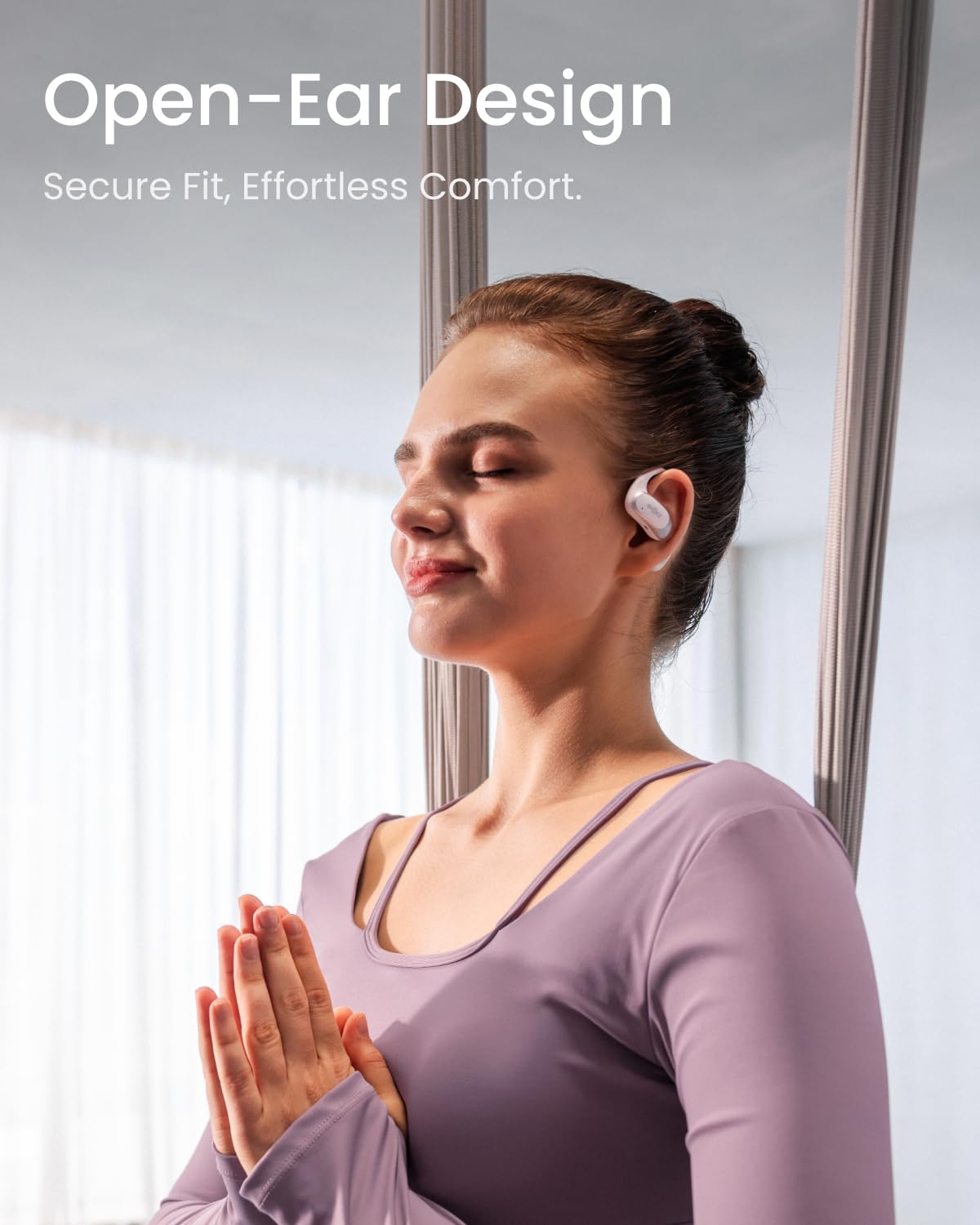 SHOKZ OpenFit Air - Open-Ear Headphones, True Wireless Earbuds, Water Resistant, Secure Earhooks for Daily Use, White (Renewed)