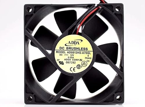 New AD0812HS-A70GL DC12V 0.25A 80×80×25mm 2-Wire Cooling Fan