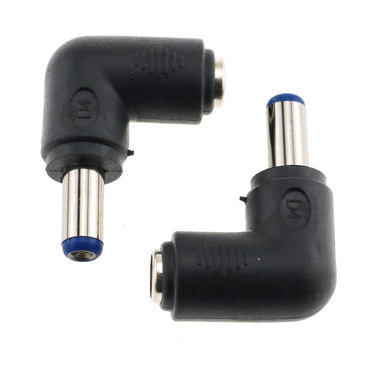 E-outstanding Right Angle Power Jack 2PCS 90 Degree Angle 5.5x2.1mm Female Jack to 5.5x2.1mm Male Plug Adapter DC Barrel Charging Cable Connector