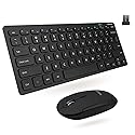 Macally Small Wireless Keyboard and Mouse Combo - Quiet Productivity Duo - 2.4G Wireless Keyboard Mouse for PC - 78 Key Mini Keyboard and Mouse