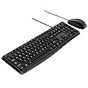 Wired Keyboard and Mouse, 104 Keys Wired Keyboard with Numeric Keypad, LED Indicators, Ergonomic, Comfortable Play and Plug for Windows/Mac/PC;Square