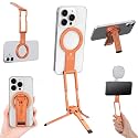 K&F CONCEPT PT02 7mm 59g Magnetic Phone Stand, Foldable Selfie Stick for iPhone, Dual-Sided Magnets Mini Tripod Pocket Cell Phone Stand with Hook