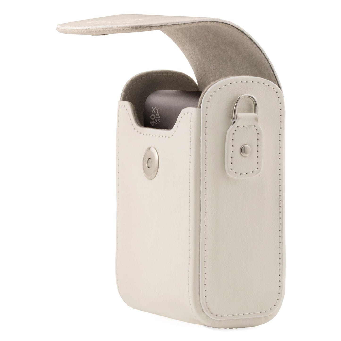 MegaGear Canon PowerShot SX740 HS, SX730 HS Leather Camera Case with Strap - White