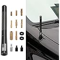 Couslcd Car Short Antenna, 4.7 Inch Carbon Fiber American Flag Aluminum Auto Radio Antenna for AM/FM Reception, Universal Replacement Car Antenna