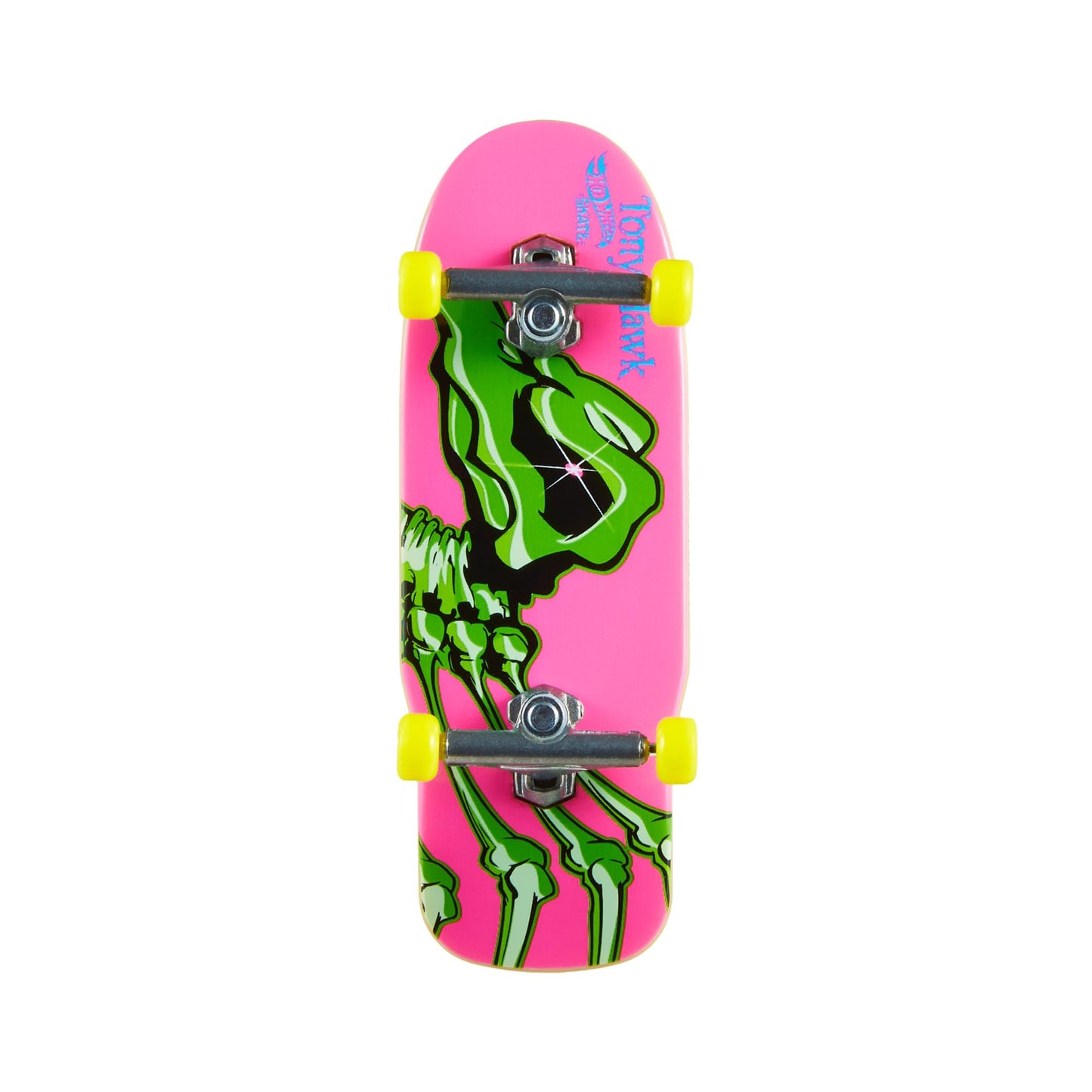Hot Wheels Skate Neon Bones Tony Hawk-Themed Fingerboard and Shoes, Finger Skateboard and Removable Skate Shoes Designed in Collaboration with Tony…