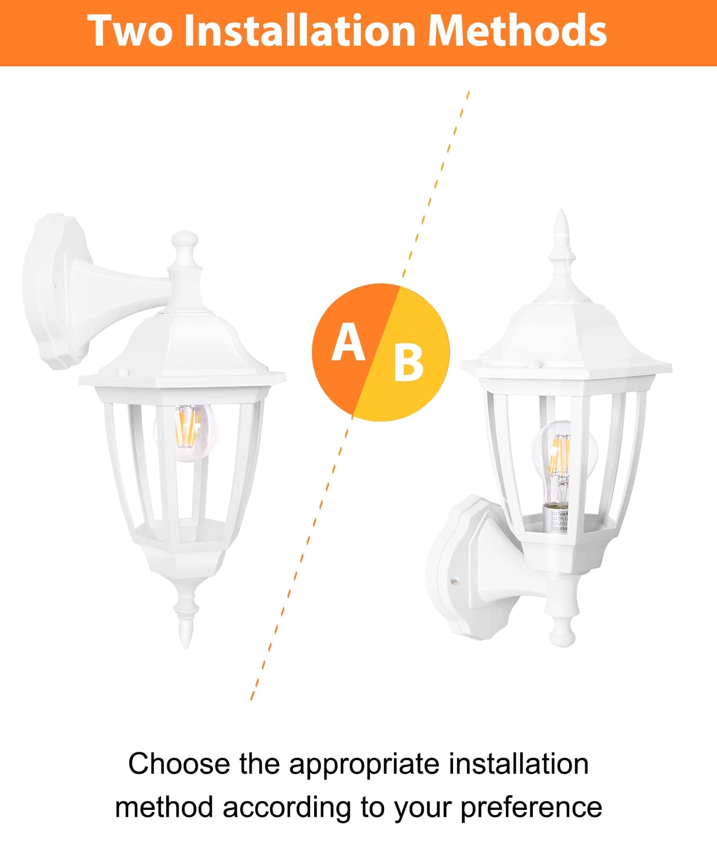 FUDESY Outdoor Wall Lantern, Exterior Waterproof Wall Sconce Light Fixture, White Front Porch Light Wall Mount for Garage, Patio, Yard, FDS2542EW