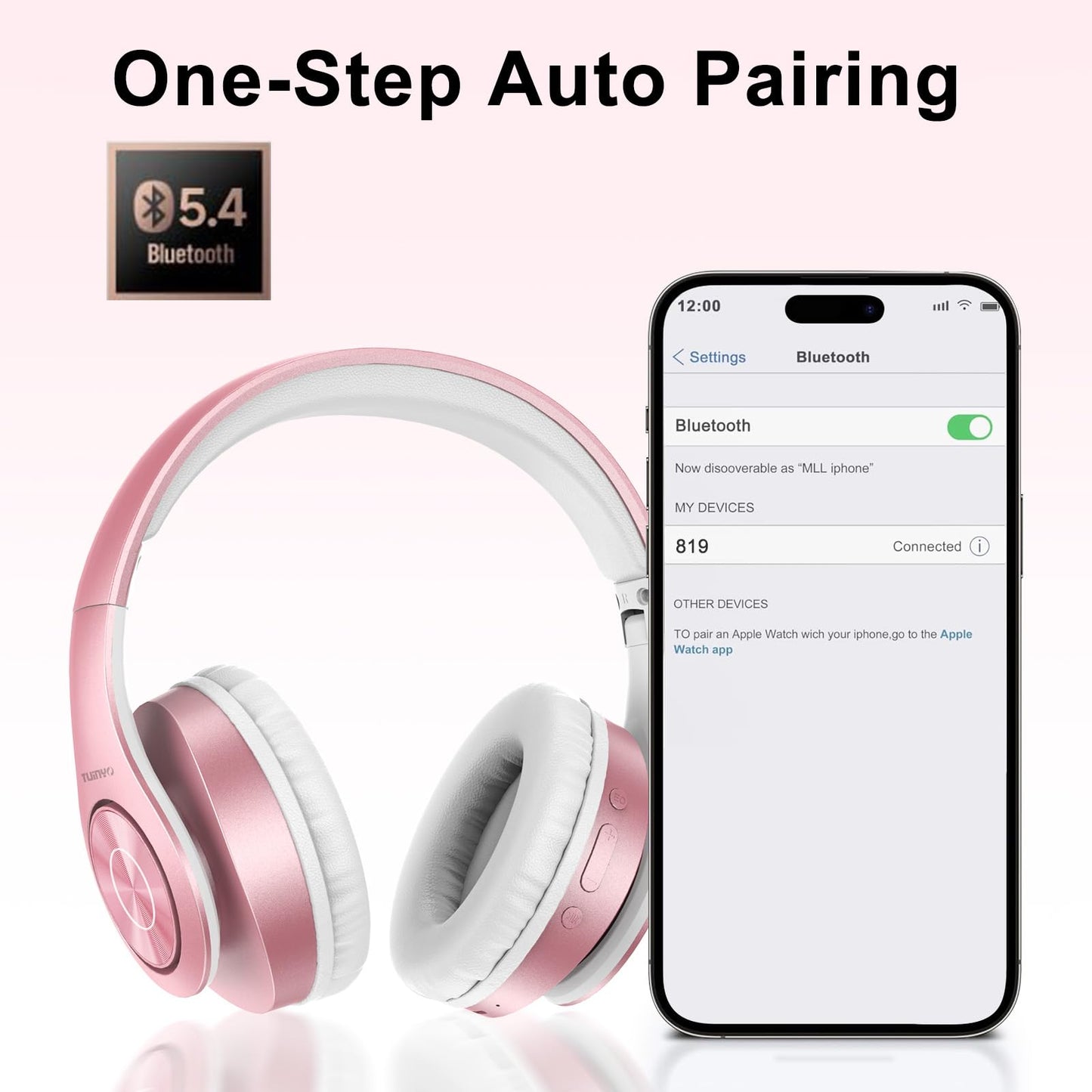 TUINYO Bluetooth Headphones Wireless, Over Ear Stereo Wireless Headset 40H Playtime with deep bass, Soft Memory-Protein Earmuffs, Built-in Mic Wired…
