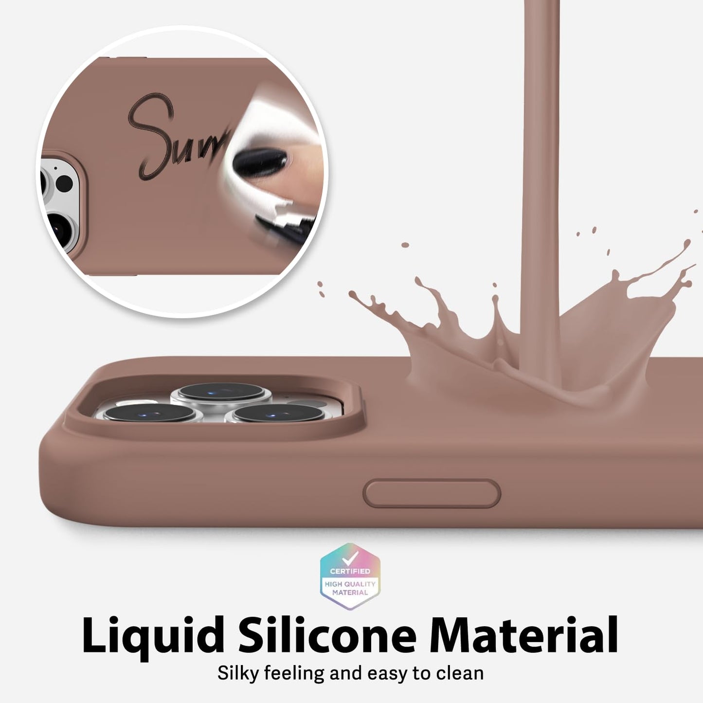 oakxco Liquid Silicone Case for iPhone 13 Pro Max Case, Cute Slim Thin Phone Case for Women Men, Girly Soft Gel Rubber Cover Matte Plain Solid Color