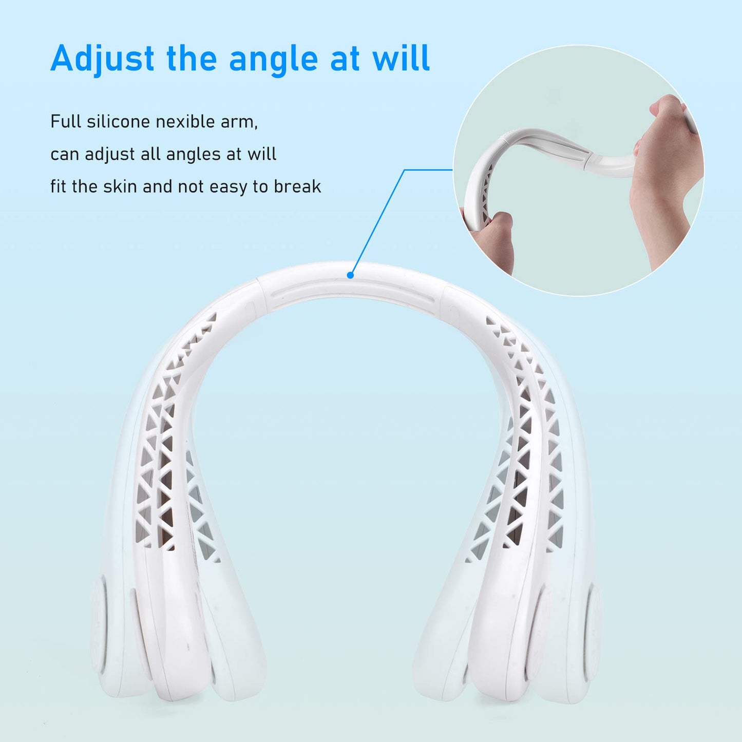 AURUZA Portable Bladeless Neck Fan with Strong Wind,Battery Operated Personal Hands Free small Fans,Rechargeable,Super Quiet,Air Cooling Bladeless