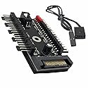 FainWan 1-Pack 10 Way 4Pin PWM PC Fan Hub with Cable Computer Cooling Fan Power Cable Extender PCB Adapter SATA 1 to 10 Multi Way Splitter