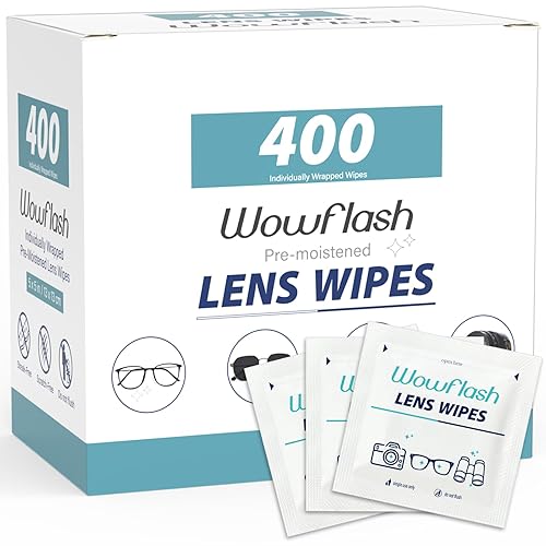 400 Count Lens Wipes for Eyeglasses, Eyeglass Lens Cleaning Wipes Pre-moistened Individually Wrapped Sracth-Free Streak-Free Eye Glasses Cleaner Wipes