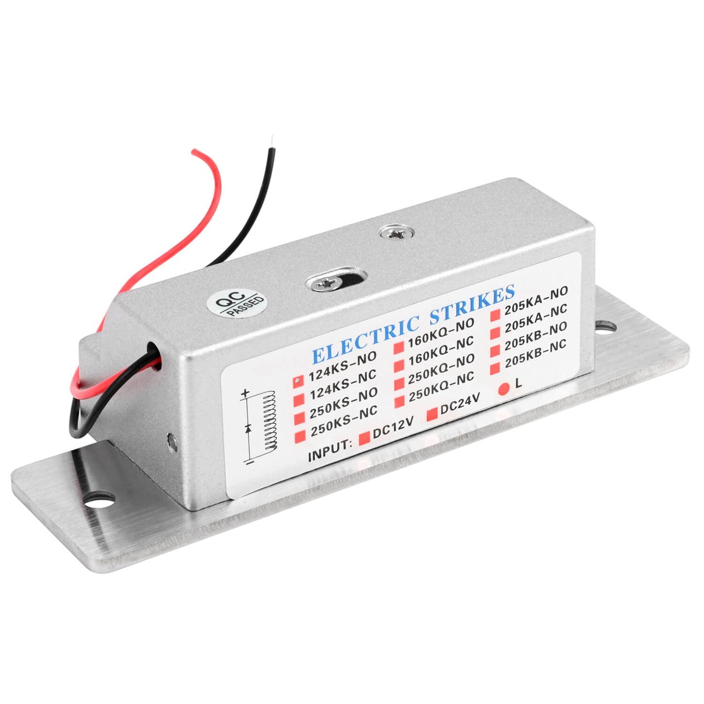 Electric Door Strike Lock ANSI Standard Heavy Duty Fail-Secure/Fail-Safe Adjustable 12V DC for Door Access Control System Cylindrical Locksets Silver