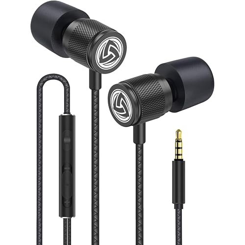 LUDOS Ultra Wired Earbuds in-Ear Headphones, 5 Years Warranty, Earphones with Microphone, Noise Isolating Ear Buds, Memory Foam for iPhone, Samsung