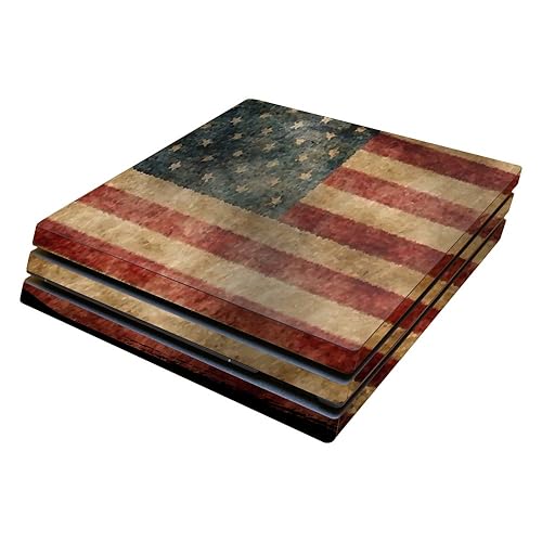 MightySkins Skin Compatible with Sony PS4 Pro Console - Vintage Flag | Protective, Durable, and Unique Vinyl Decal wrap Cover | Easy to Apply, Remove