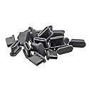TOPPROS Pack of 20 Type C Silicone Protectors Cap Port Cover Anti Dust(0.37 x 0.16 x 0.24 inches) Black