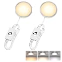 ANTOTEN 2 Pack Puck Lights 5V Single USB Powered,3 Color Temperature Adjustable & Dimmable Under Cabinet Light,3D Printer LED Lamp Kit