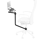 VIVO Office Chair Mounted 12 x 9 Inch Laptop Tray, Ergonomic Tilt, Full Motion 360 Degree Rotation, Black, MOUNT-KB08CL