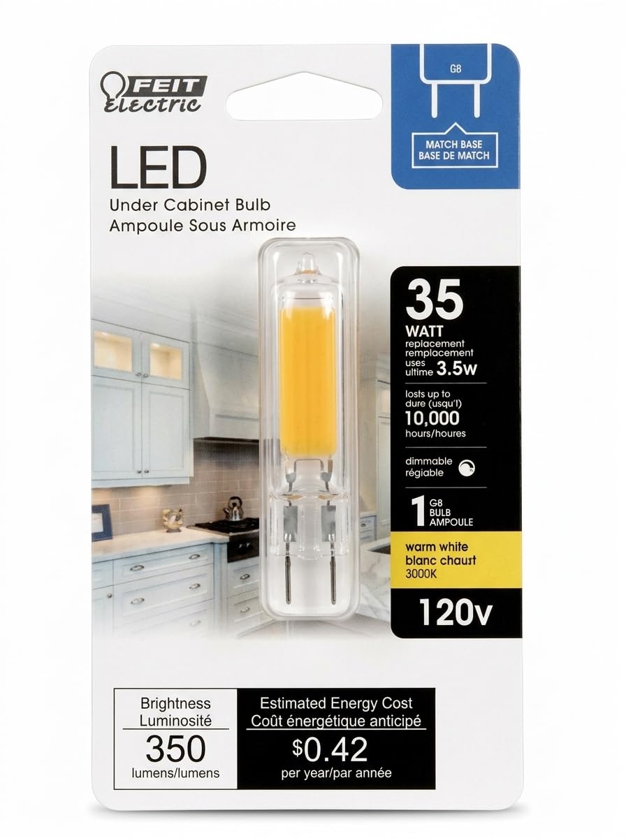 Feit Electric BP35G8/830/LED 35-Watt Equivalent G8 LED, Warm White