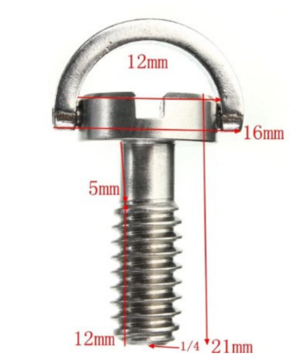 Tripod Screw Adapter,2Pcs 1/4" Camera Tripod Screws,DRing Screw,2 Pack
