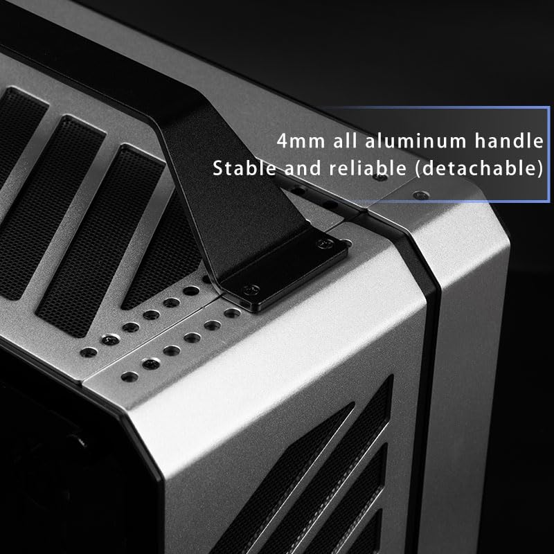 Mechanic Master C34Plus Portable Desktop ATX Case with Aluminum Handle - 5-Slot Mode Switchable, 240mm AIO Compatibility (RAM Height 44mm), Fits