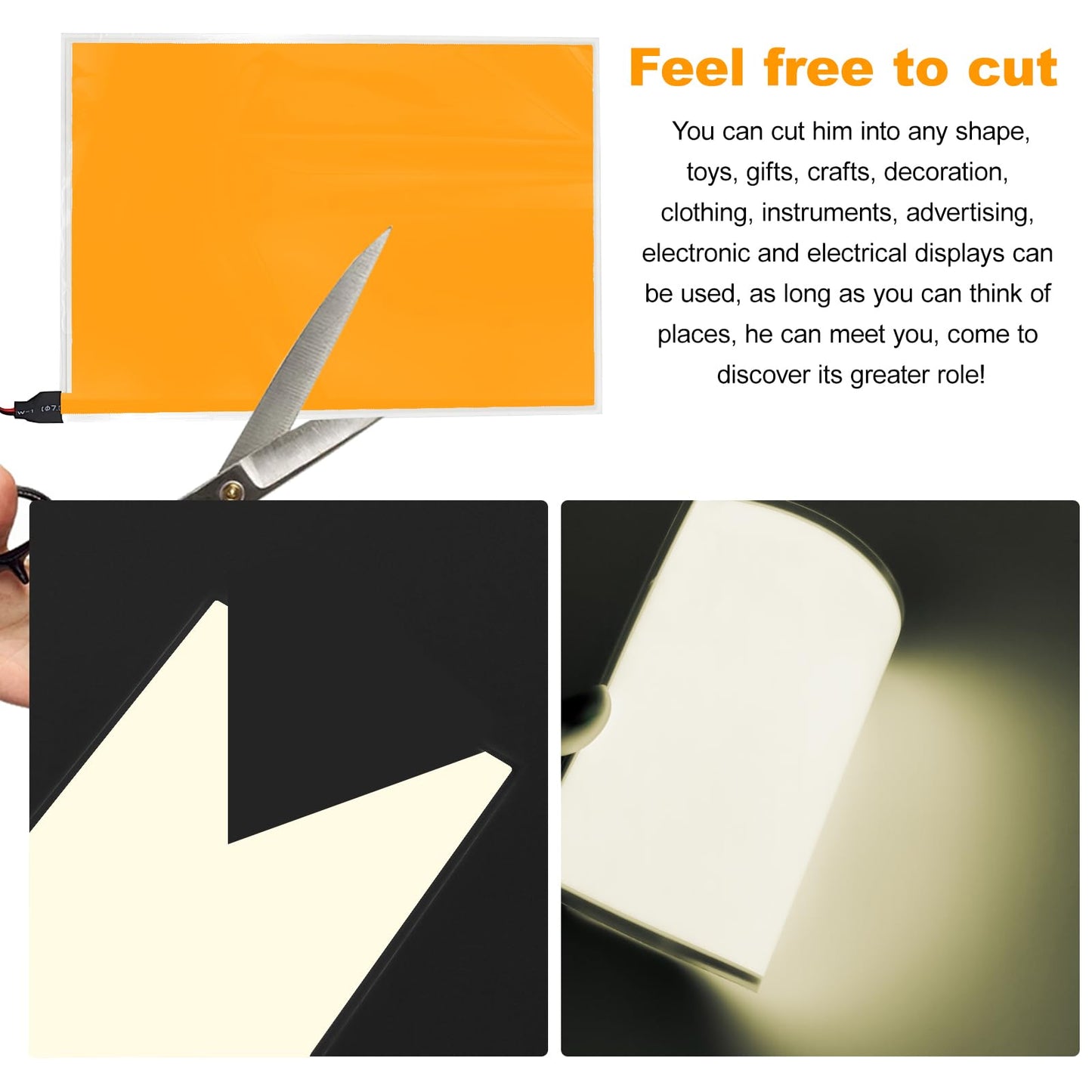 El Panel Backlight 8.2 x 5.9 Inches Electroluminescent El Sheet Panel Light DIY El Cuttable Backlight Paper Lamplamp Sheet Neon for Cosplay Party