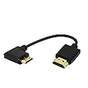PNGKNYOCN 15CM Mini HDMI to HDMI Short Cable, 90 Degree Left Angle High Speed Mini HDMI Male to HDMI 2.0 Male Adapter Support 4k@60HZ YOUCHENG,