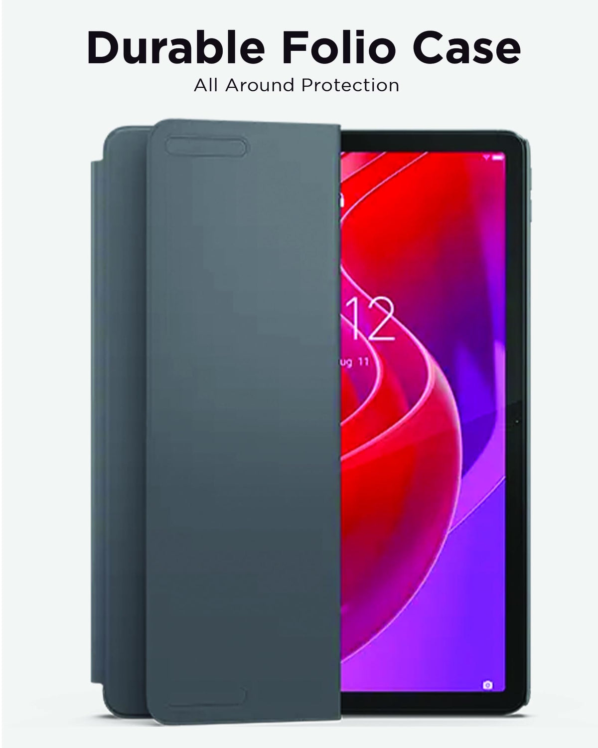 Lenovo Folio Case for Tab M11 - Tablet Protector with Built in Pen Holder, Security Band & Convertible Stand - Luna Grey