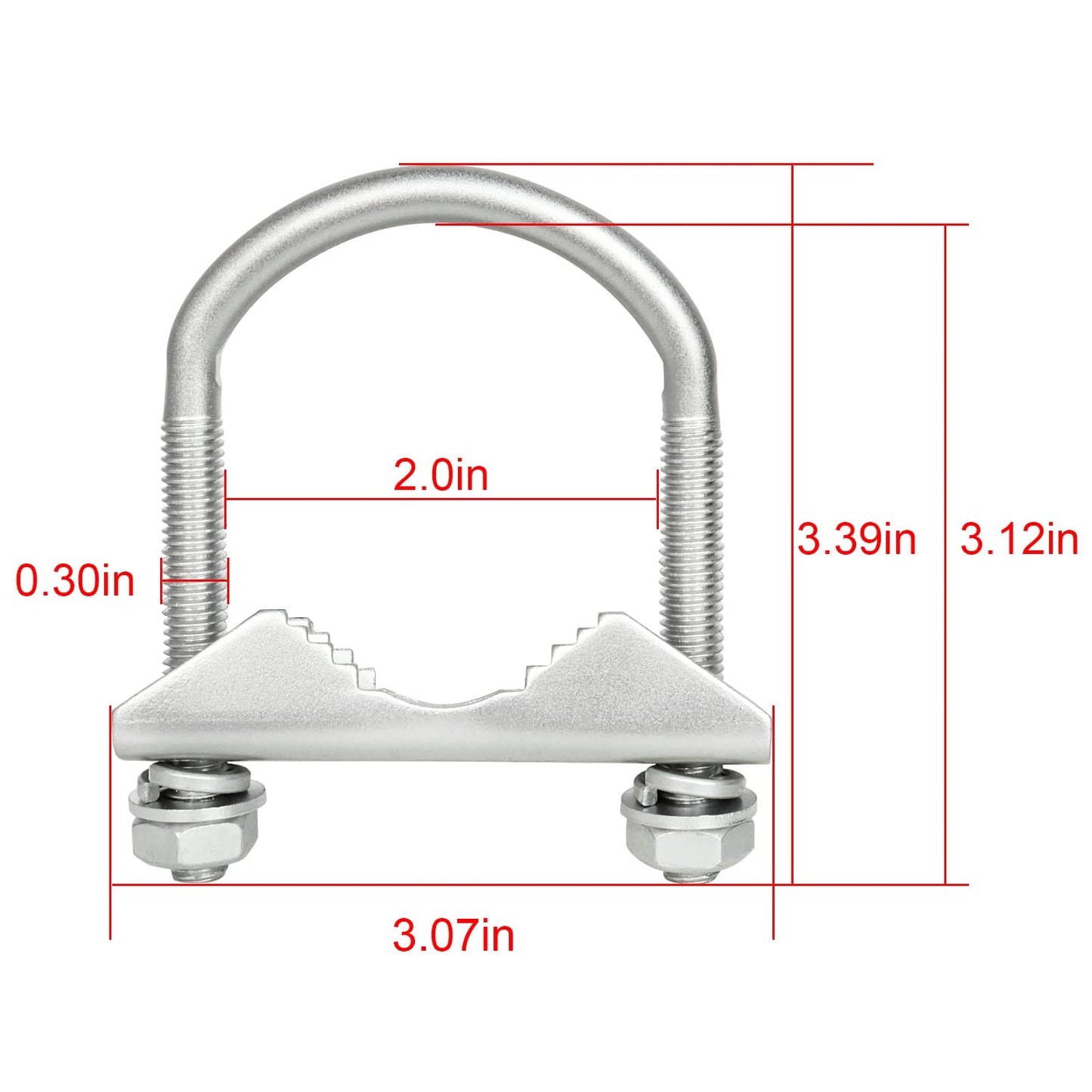 XRDS -RF Mount Clamp U-Bolt 4 PCS, Antenna Mast Clamp V Jaw Block with U Bolts for Outside Home Antenna