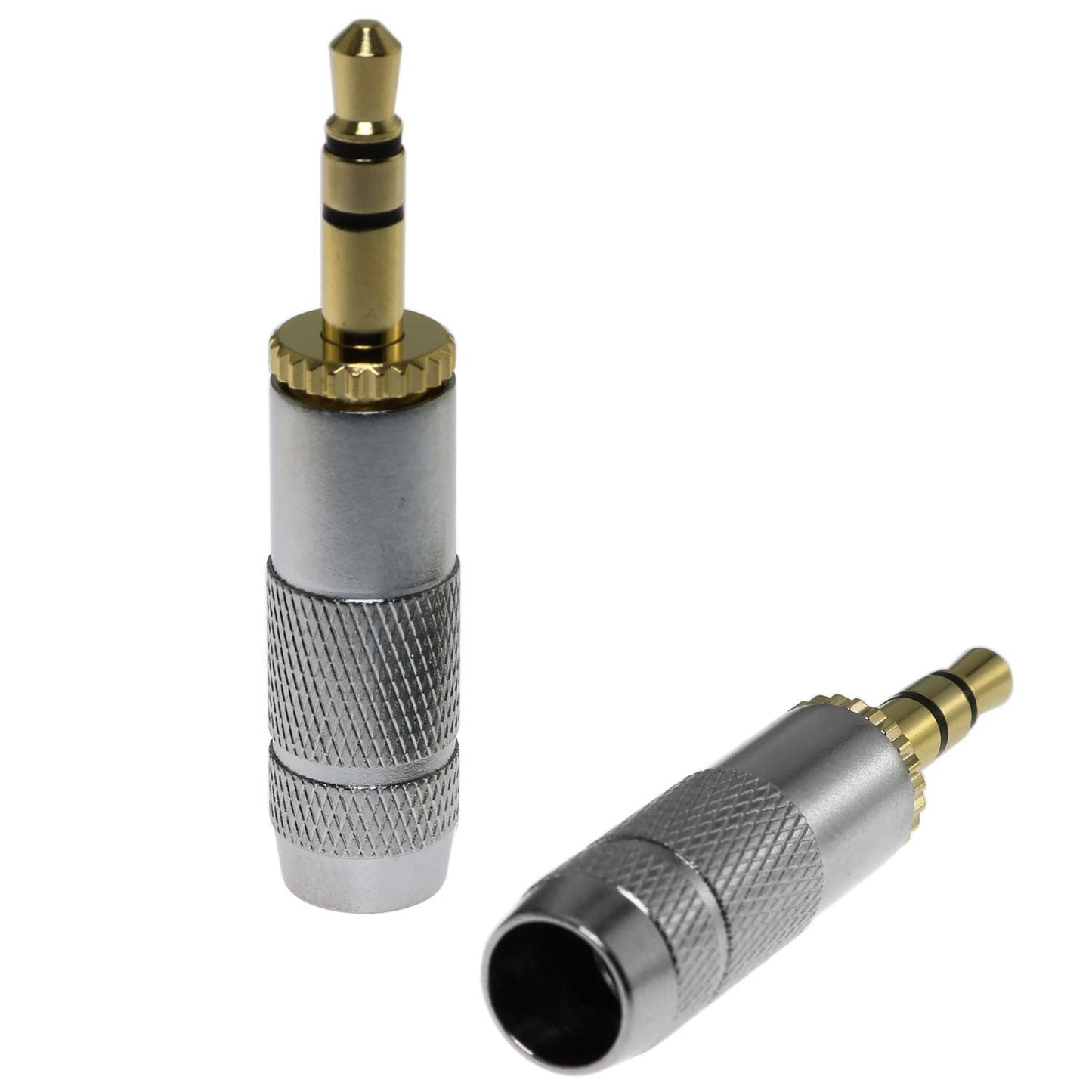 E-outstanding 3.5mm Male Plug 2 PCS 3 Pole 3.5mm Male Headphones Jack Stereo Audio Soldering Adapter Gold-Plated Brass Connector