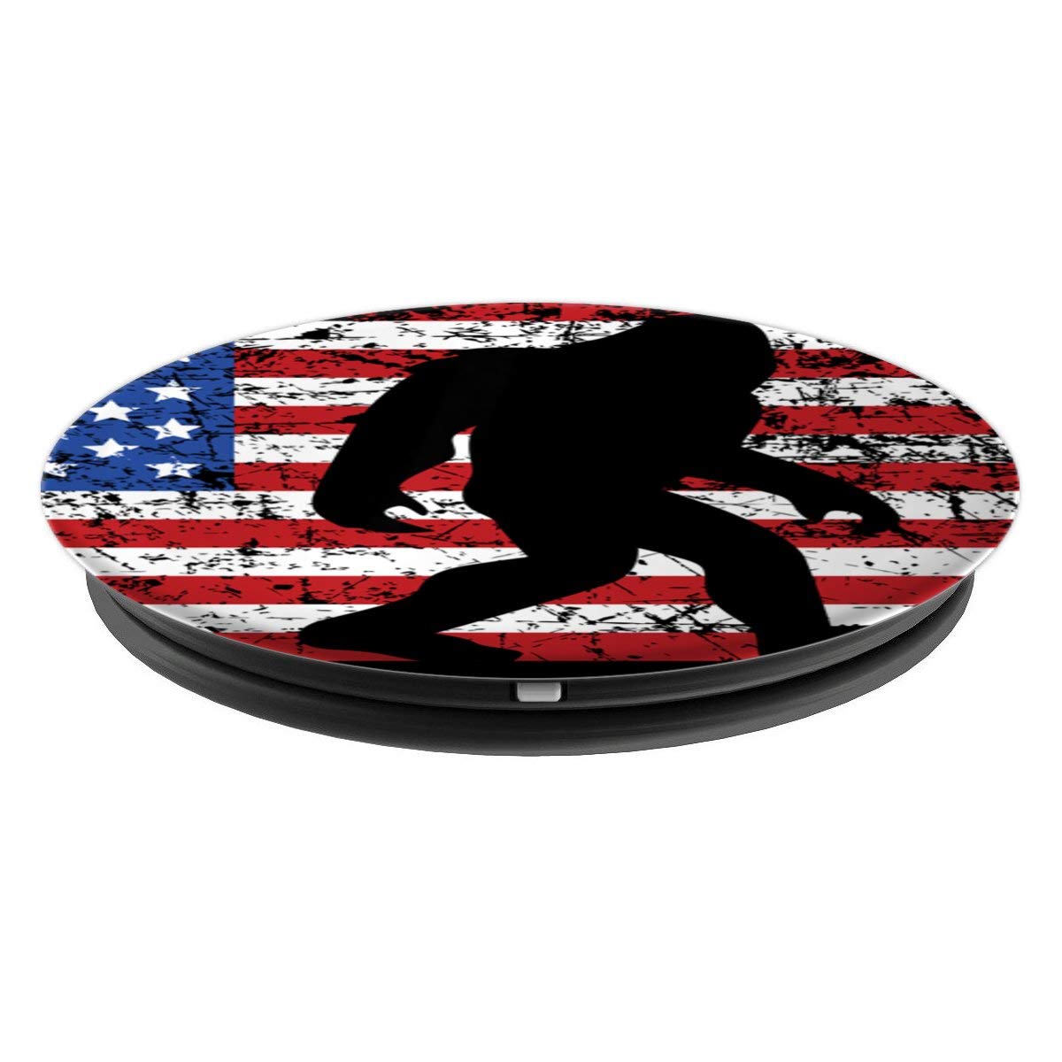 American Flag Bigfoot Black PopSockets Stand for Smartphones and Tablets PopSockets Adhesive PopGrip