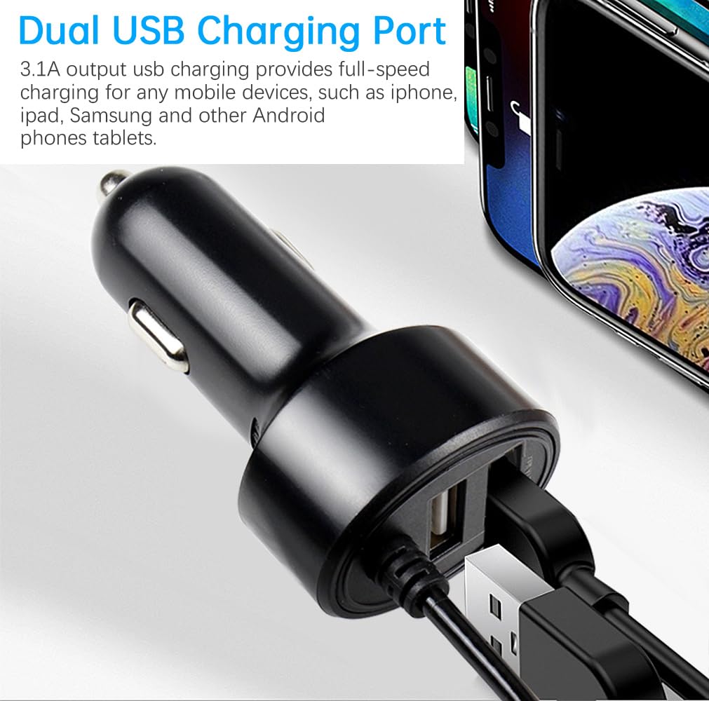 FouceClaus 12V Car Charger Adapter for Portable DVD Player, Replacement Car Cigarette Cord for RCA, Philips, DBPOWER, Sylvania, APEMAN DVD Player