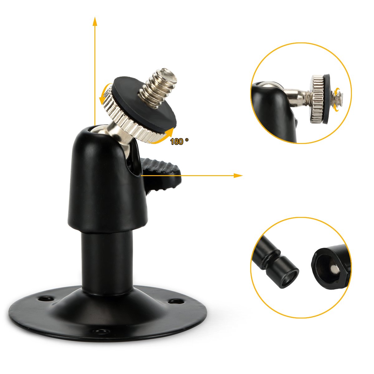 Security Wall Mount for Oculus Sensor Arlo, Arlo Pro,R Stick Up Cam Wired/Battery,SERMICLE Metal Security Camera Bracket Outdoor Indoor 360° Rotation