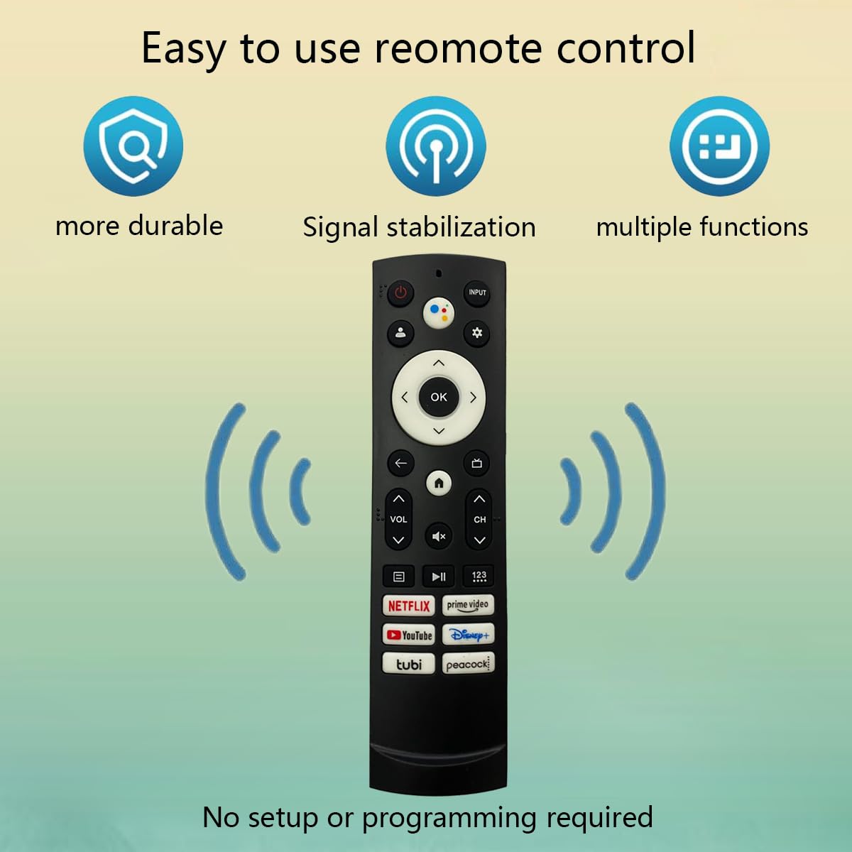 GHUST ERF3M90H Remote Control Replacement for HISENSE Smart TV 55U6K 65U6K 75U6K 100U76N 100QD7N 65QD7N 75QD7N 85QD7N