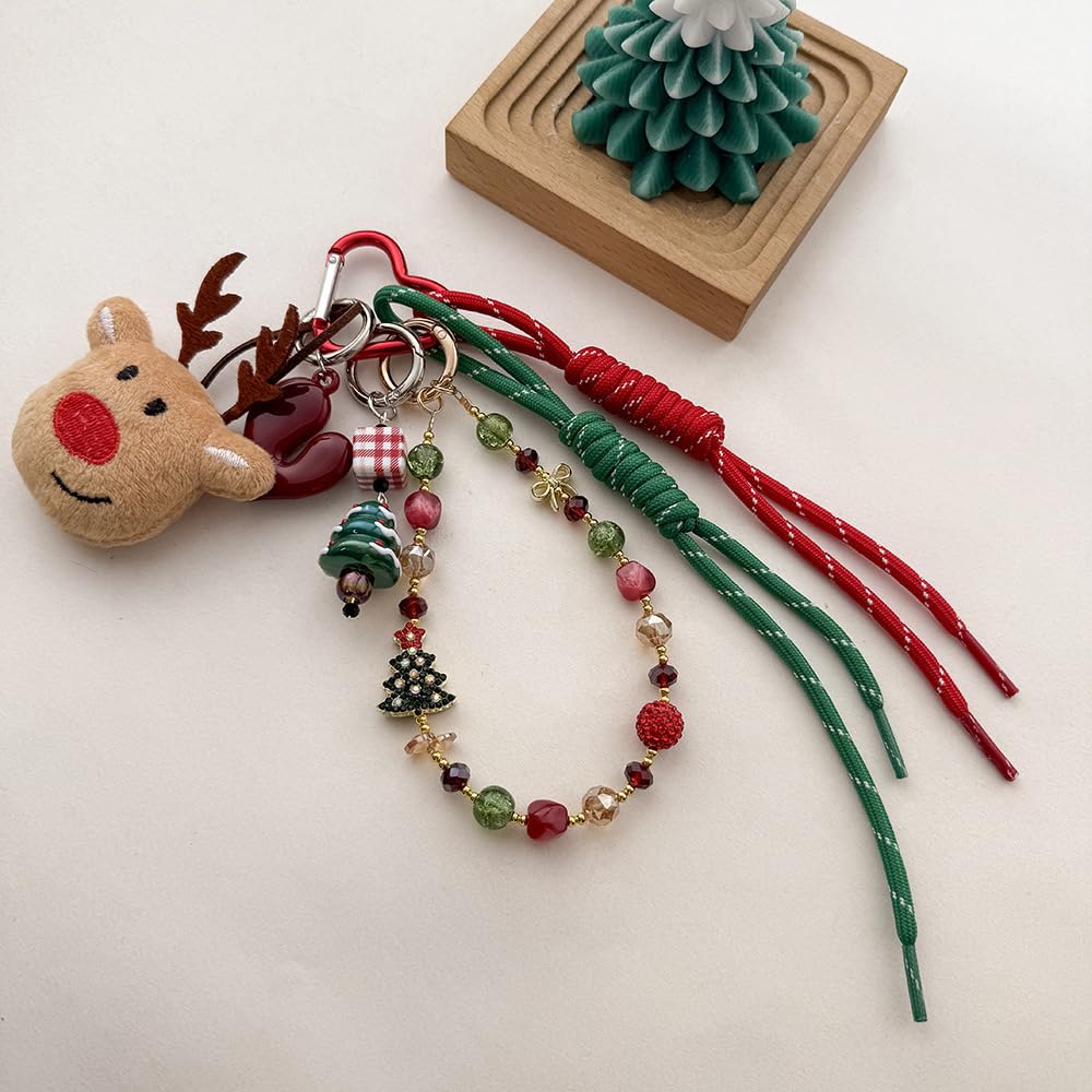 YouPocket Phone Lanyard Cellphone Wrist Strap Phone Charm Chain Keychain Cellphone Lanyard with Tether Tab (Xmas 1)