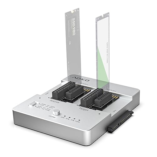 AOKO All-in-one Hard Drive Docking Station,SATA to NVMe and NVMe to NVMe ssd cloner duplicator,External mSATA ssd Reader & m.2 to USB Adapter